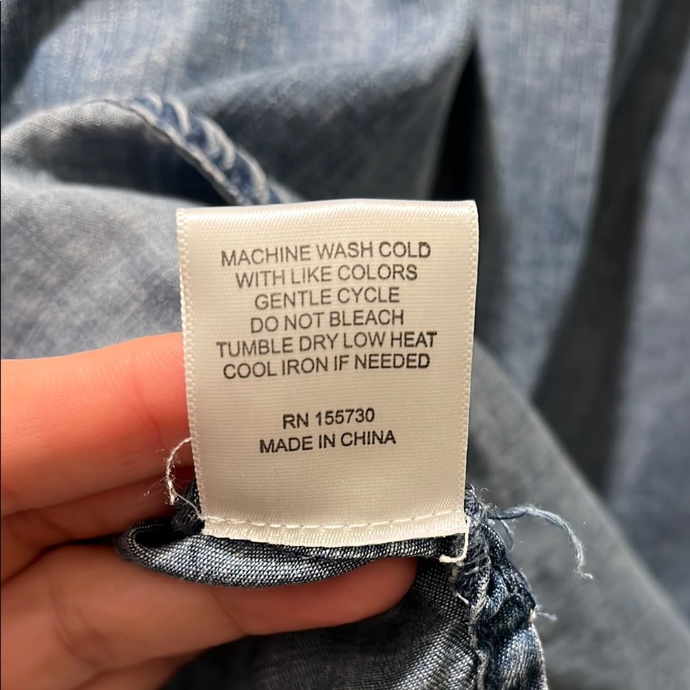 Women's Blue Denim Shirt by Jane and Delancey - Picture 6 of 11